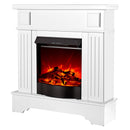 Camino Elettrico da Pavimento 109,2x103,4x30 cm Effetto Fiamma 1600W Marina Extra & Corsica Bianco
