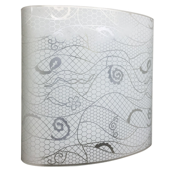 prezzo Applique 1xE27 Cadre Blanc Plaque Verre Blanc Abstrait E-Energy Cora