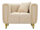 Poltrona Alma Crema con Cuscino 81x97x71 cm in Legno e Poliestere      