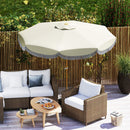 Ombrellone da Giardino Rotondo Ø270x240 cm con Manovella in Metallo e Poliestere Beige      