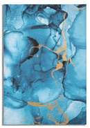 Stampa Dipinta Blu Rey 80x3x120 cm in Legno e Tessuto