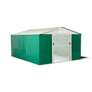 Casetta Box da Giardino in Lamiera Verde per Deposito Attrezzi H190x191x111cm Taddei Pert S
