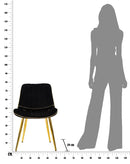 Set 2 Sedie Imbottite 51x59x79 cm in Poliestere Paris Nero e Oro