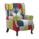 Poltrona Relax Reclinabile 76,5x73x47 cm Push Back in Tessuto Patchwork