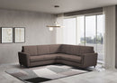 Divano Angolare 5 Posti 228x228x85 cm Yasel in Tessuto Talpa