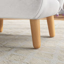 Poltrona per Bambini in Stile Scandinavo 46x51x55 cm Braccioli a Nuvola in Tessuto Bianco  