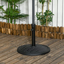 Base per Ombrellone Ø46 cm da 14kg per Pali da Ø3,8 e Ø4,8 cm in Metallo e Cemento Nero   