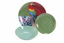 Servizio Piatti 18 Pezzi in Porcellana e Gres Multicolor Villa d'Este Home Tivoli Parrot Groove