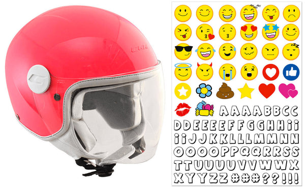 prezzo Casque Demi-Jet Enfant Visière Longue CGM Magic Smile 205S Rose Fluo Différentes Tailles