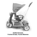 Triciclo a Spinta Seggiolino Reversibile per Bambini Kidfun Classic Blu