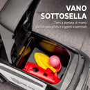 Macchina Cavalcabile Polizia per Bambini 18-36 Mesi 65x29,5x36 cm a Spinta Manuale con Musica e Vano Sottosedile in PP Nero      