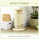 Albero Tiragraffi per Gatti max 5 Kg 34x25,5x58 cm con 2 Palline in Peluche e Sisal Beige