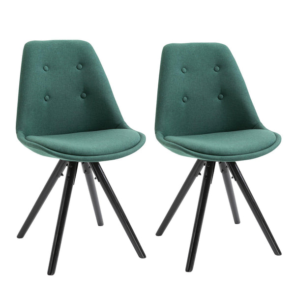 Lot de 2 Chaises Rembourrées 48x56x87 cm en Tissu Vert online
