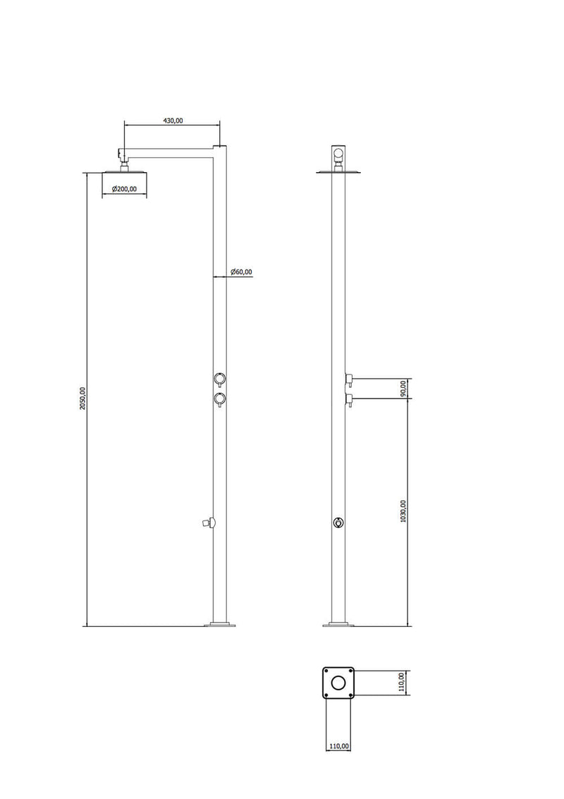 Doccia da Giardino Miscelatore e Lavapiedi Ama Luxury Venere