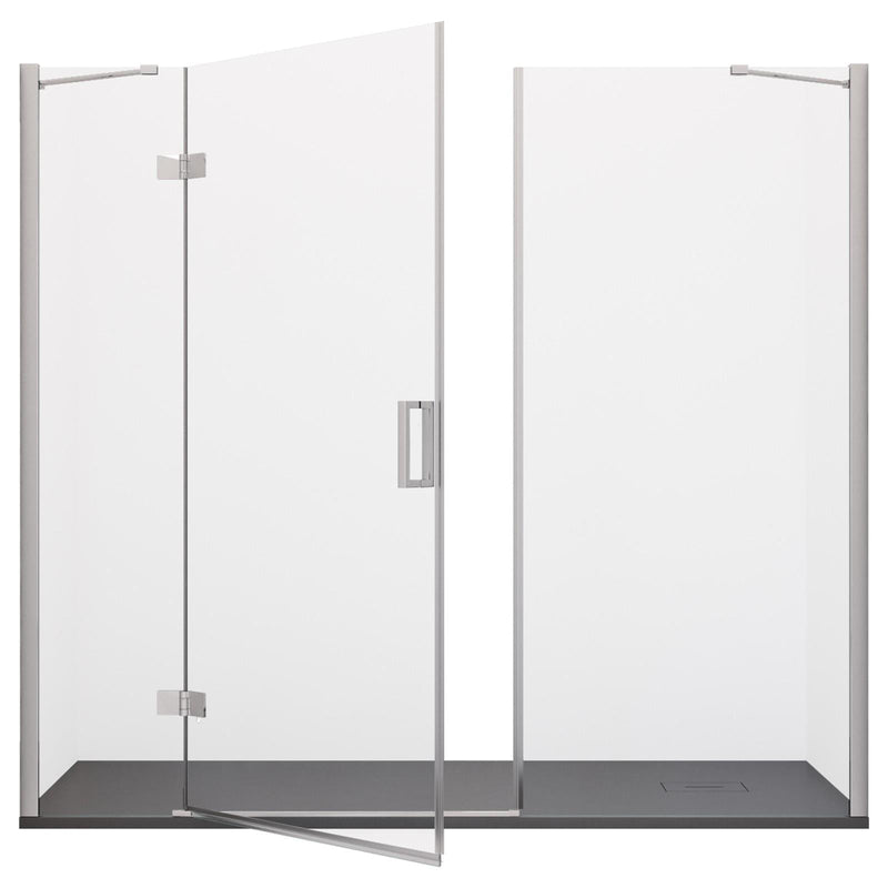 Porta Parete Doccia 1 Anta Battente in Cristallo Trasparente 8mm H195 Bonussi Leonie Varie Misure