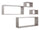 Lot de 3 Etagères Cubes Murales Carrées et Rectangulaires en Panneau de Fibres de Chêne Gris Merlin Neuf