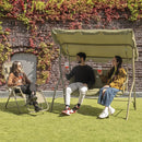 Dondolo da Giardino 3 Posti 170x110x160 cm con Tetto Parasole in Acciaio e Poliestere Verde      