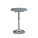 Tavolino Alto da Bar Tondo Ø60x70,5/91,5 cm Regolabile in Altezza Leon Grigio