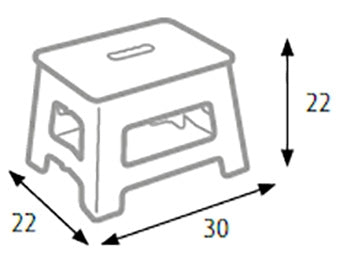 Sgabello Pieghevole 30x22x22 cm in Polipropilene Bianco