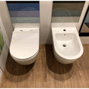 Coppia di Sanitari WC e Bidet a Terra Filo Muro in Ceramica 37,8x56,5x41cm Bianco