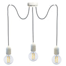 Sospensione 3xE27 3Mt Montatura Verniciata Bianco E-Energy Elaide