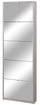 Meuble à Chaussures 5 Portes avec Miroir 63x190x18 cm Orme Clair