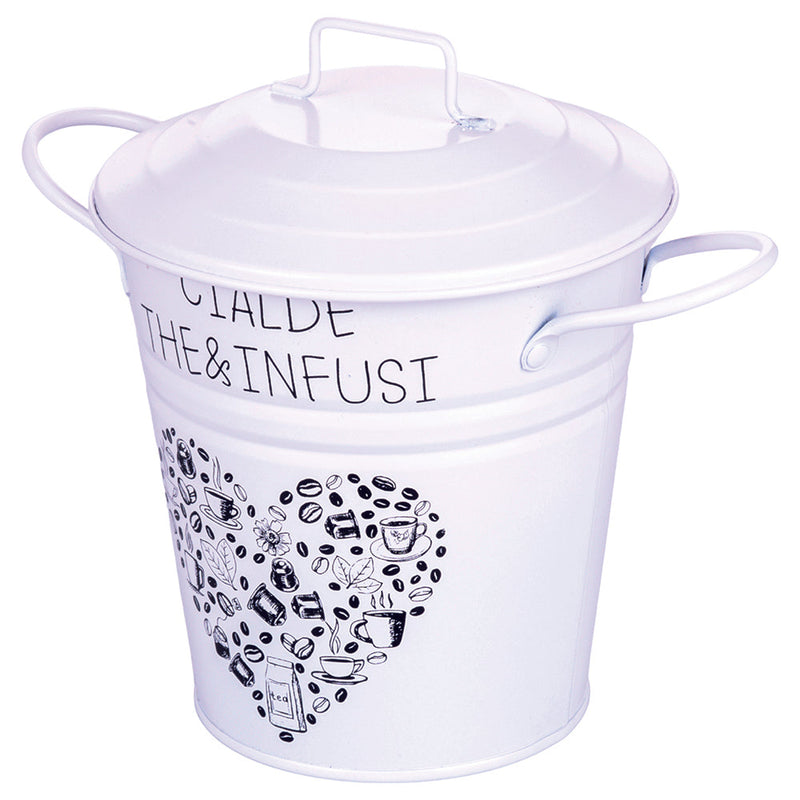 Secchiello per Cialde e Infusi 13x13 cm  in Metallo VdE Tivoli 1996 Daily