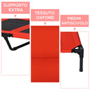 Lettino per Cani Grandi Rialzato con Tessuto a Rete 91,5x76,2x18 cm Peso Massimo 30kg Rosso
