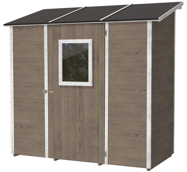 Abris de jardin en bois pour outils 207x102x224 cm avec porte et fenêtre Ecla Tortora prezzo