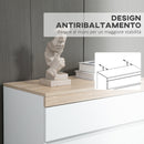 Cassettiera 5 Cassetti Design Minimal 80x40x109 cm Bianco e color Rovere  