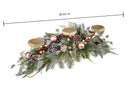 Centrotavola Natalizio 72 cm per 3 Candele con Sfere Decorative