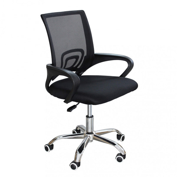 prezzo Fauteuil de bureau noir Pollie 52x56,5x85/95 h cm en polyuréthane noir