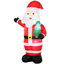 Babbo Natale Gonfiabile Gigante 150x78x243 cm con Albero di Natale Luci LED Gonfiatore e Borsa Portaoggetti in Poliestere Rosso      