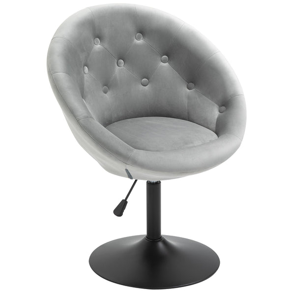 sconto Tabouret Rembourré 66x60x82-94 cm en Polyester Effet Velours Gris