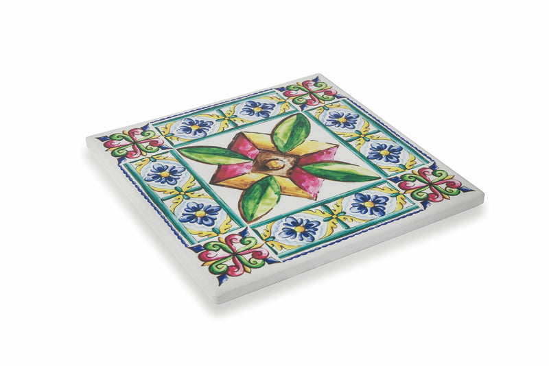 Sottopentola Quadrato in Ceramica Fondo in Sughero 16x16 cm VdE Tivoli 1996 Costiera