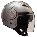 Casco Jet per Scooter Visiera Lunga CGM Illinois 129A Argento Varie Misure
