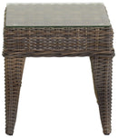 Tavolino da Giardino Quadrato in Polyrattan Baltimora Grigio