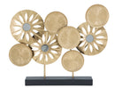 Scultura Panel 50x7x42 cm in Ferro Oro e Nero