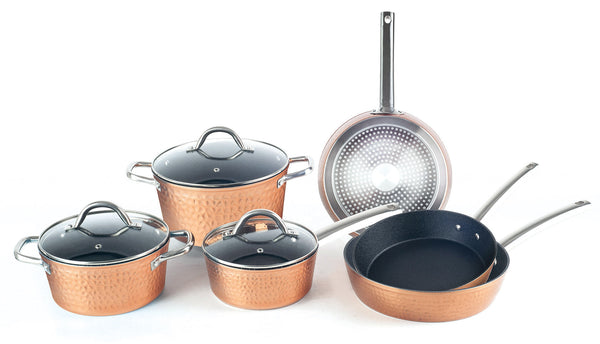 Batterie de Cuisine 9 Pièces en Aluminium Antiadhésif Induction VdE Tivoli 1996 Cuivre Martelé online