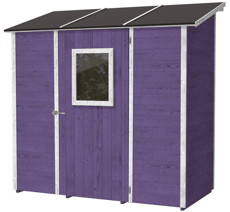 Casette Box da Giardino in Legno Porta Utensili 207x102x224 cm con Porta e Finestra Ecla Lilla
