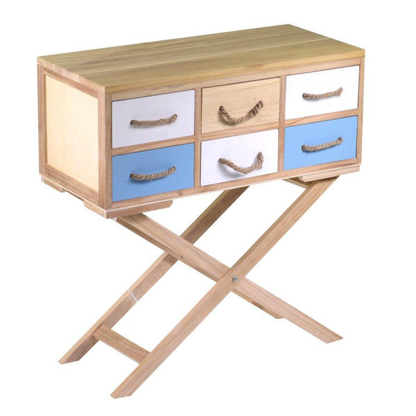 acquista Commode avec 6 tiroirs 67x30xh30/72 cm en bois