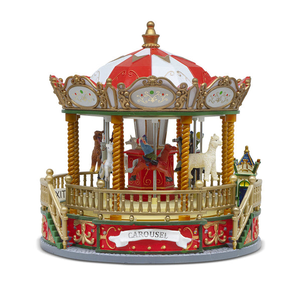 prezzo Carrousel de Noël 23x23x24 cm avec décorations de Noël, lumières, sons et mouvement