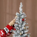 Albero di Natale Innevato 180 cm 479 Rami con 180 Luci LED Colorate Verde e Bianco      