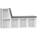 Libreria Moderna 108x30x60 cm a 5 Ripiani Aperti con 2 Cuscini in Legno Grigio      