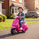 Moto Elettrica per Bambini Licenza Vespa Batteria Ricaricabile 6V Rotelle e Luci Rosa      