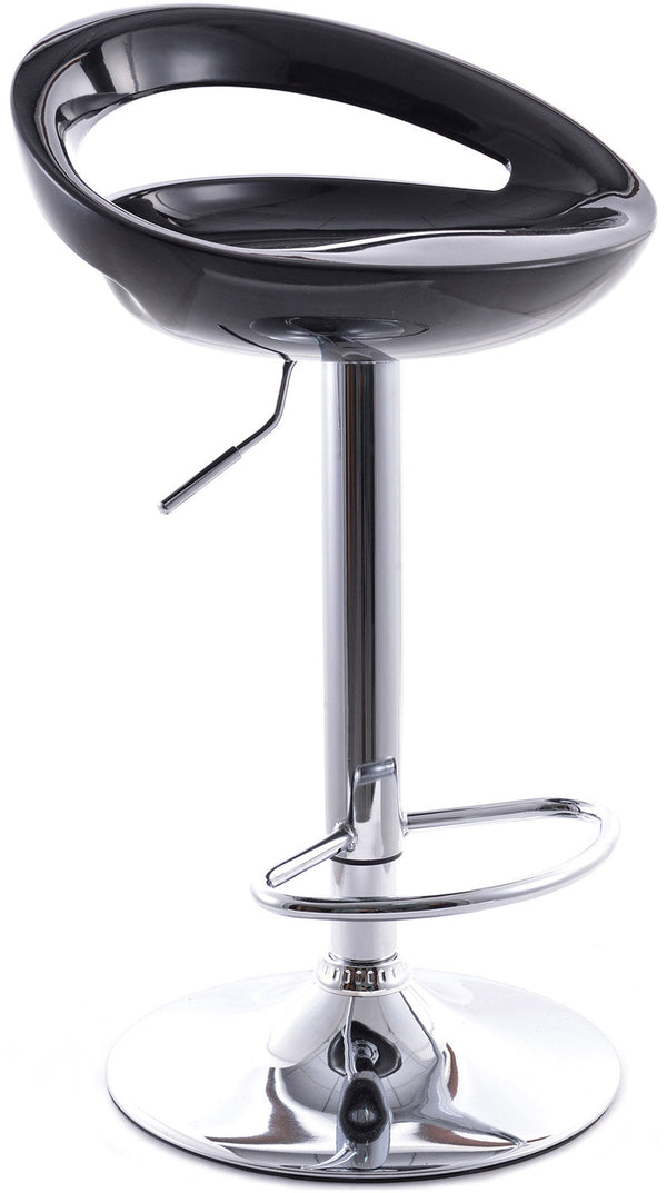 sconto Tabouret avec vérin à gaz et siège pivotant en noir Vandi Abs