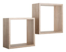 Set 2 Mensole Cubo da Parete Quadrato in Fibra di Legno Q-Bis Rovere Sagerau