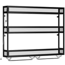 Portabottiglie da Parete 100x15x80 cm con Luci LED Stile Industriale in Acciaio al Carbonio Nero      