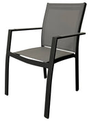 Set 4 Sedie da Giardino 57,5x59x89 cm in Alluminio e Textilene Grigio Scuro