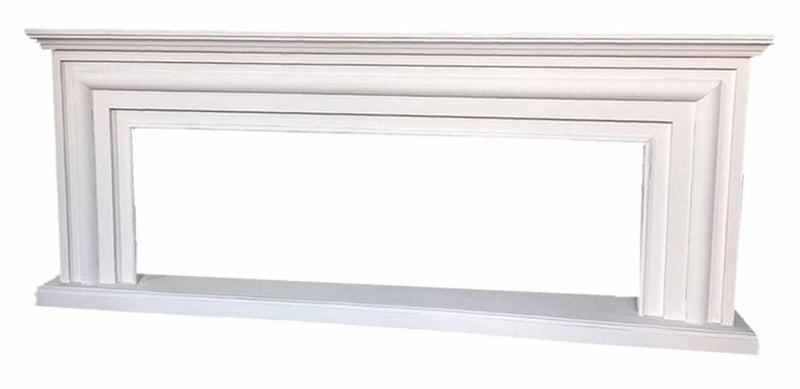 Cornice da Pavimento per Inserto Camino Elettrico 200x83x33 cm in MDF Sined Merapi Bianco